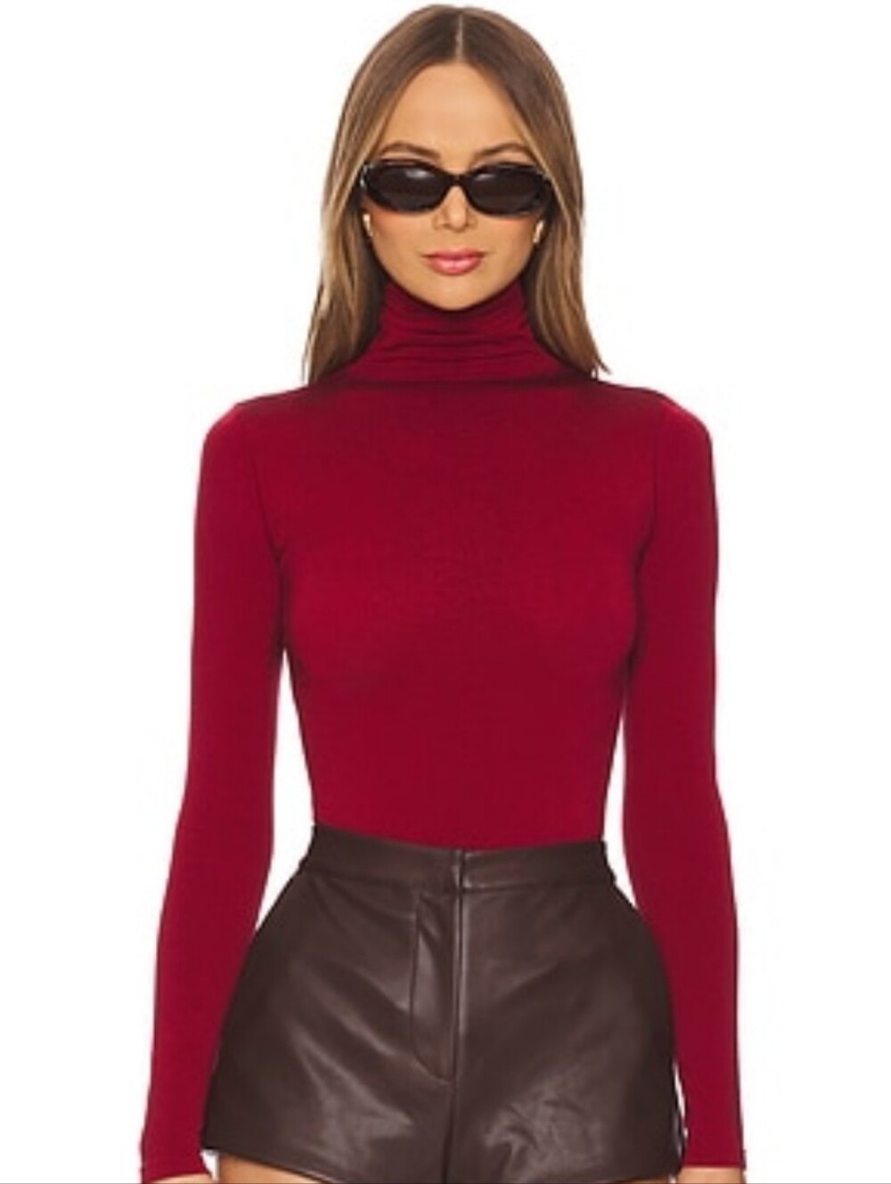 Wolford | Colorado String Bodysuit in Merlot Size Large Sheen Festive Holiday